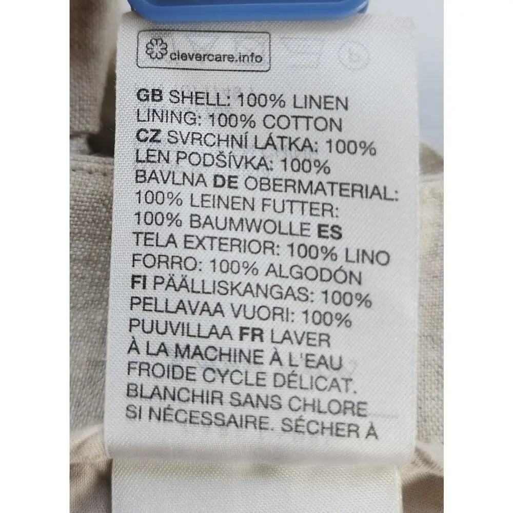 & Other Stories Shorts Womens EUR 34 Beige Linen Pleated Chino High Rise - Picture 10 of 16